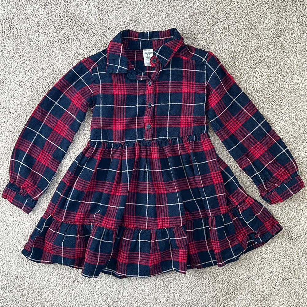 OshKosh B'gosh flannel plaid dress, 3T